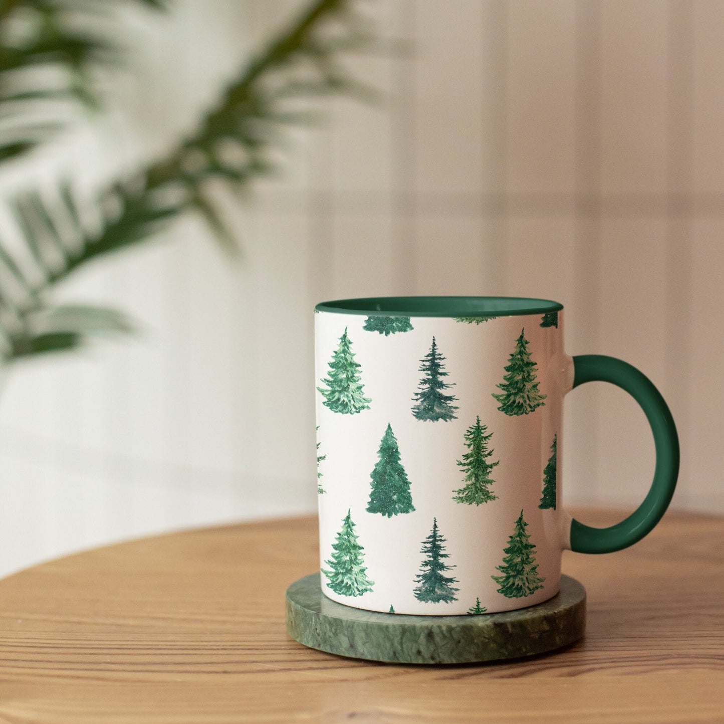 Evergreen Winter Tree Mug 11oz | Hand-drawn Illustration Christmas Gift Mug | 2022 Winter Green Mug Collection