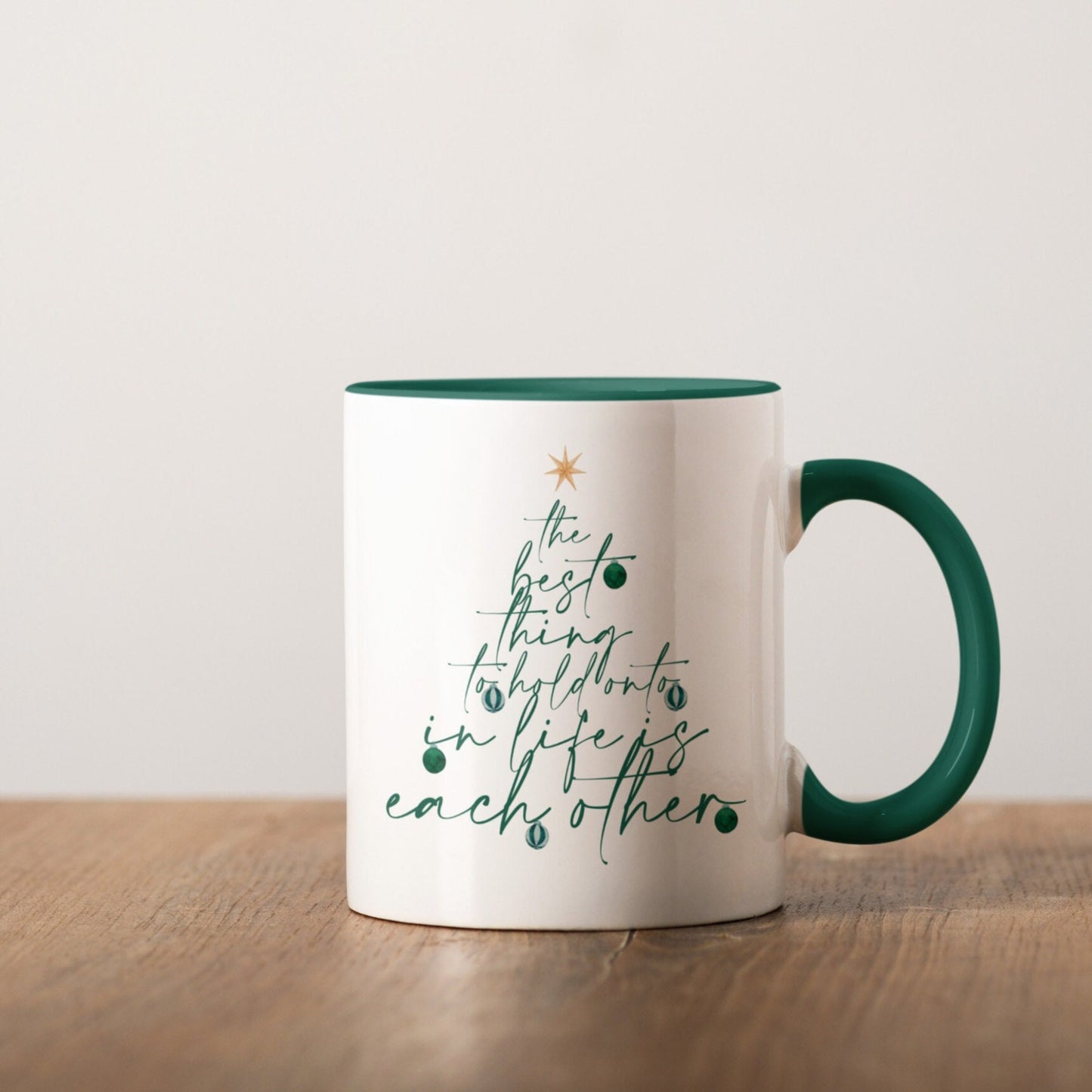 Christmas Lettering Red & Green Mug 11oz | Christmas Quote Tree Gift Mug Set | Secret Santa Gift for Friends, Family, Coworkers