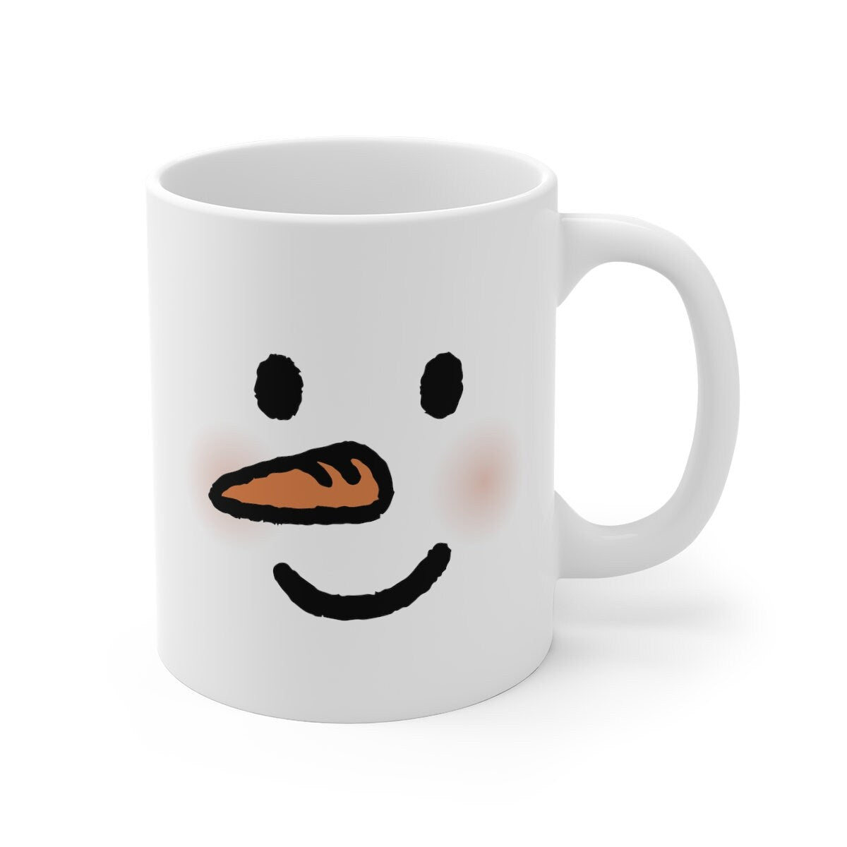 Snowman Mugs with Customized Face & Name | Stackable Marshmallow Snowman Coffee Cups for Personalized Christmas Gifts