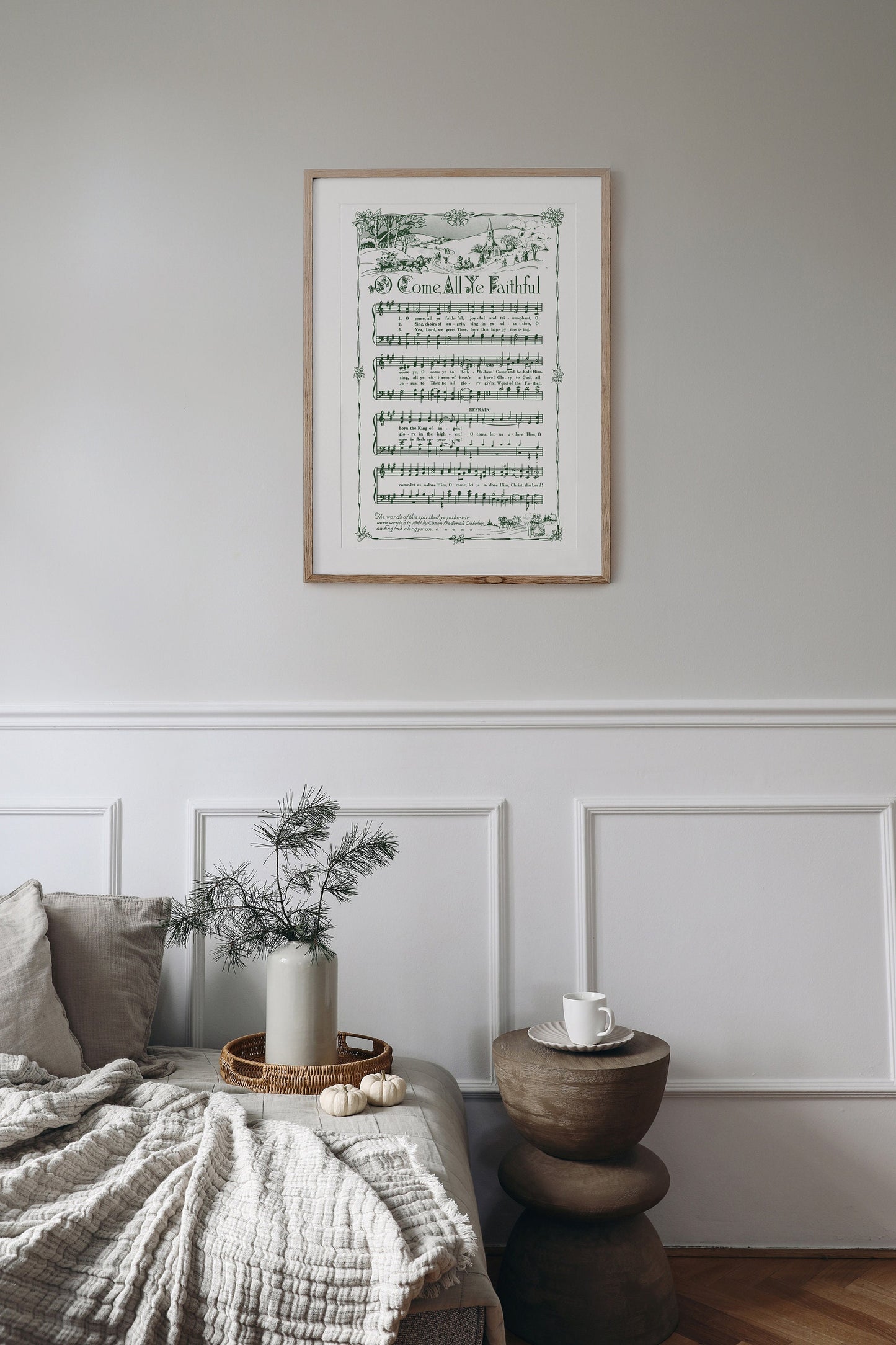 O Come All Ye Faithful Printable Vintage Sheet Music | Christmas Song Carol Hymn Sheet Music Collection for Holiday Decor - Vintage Green