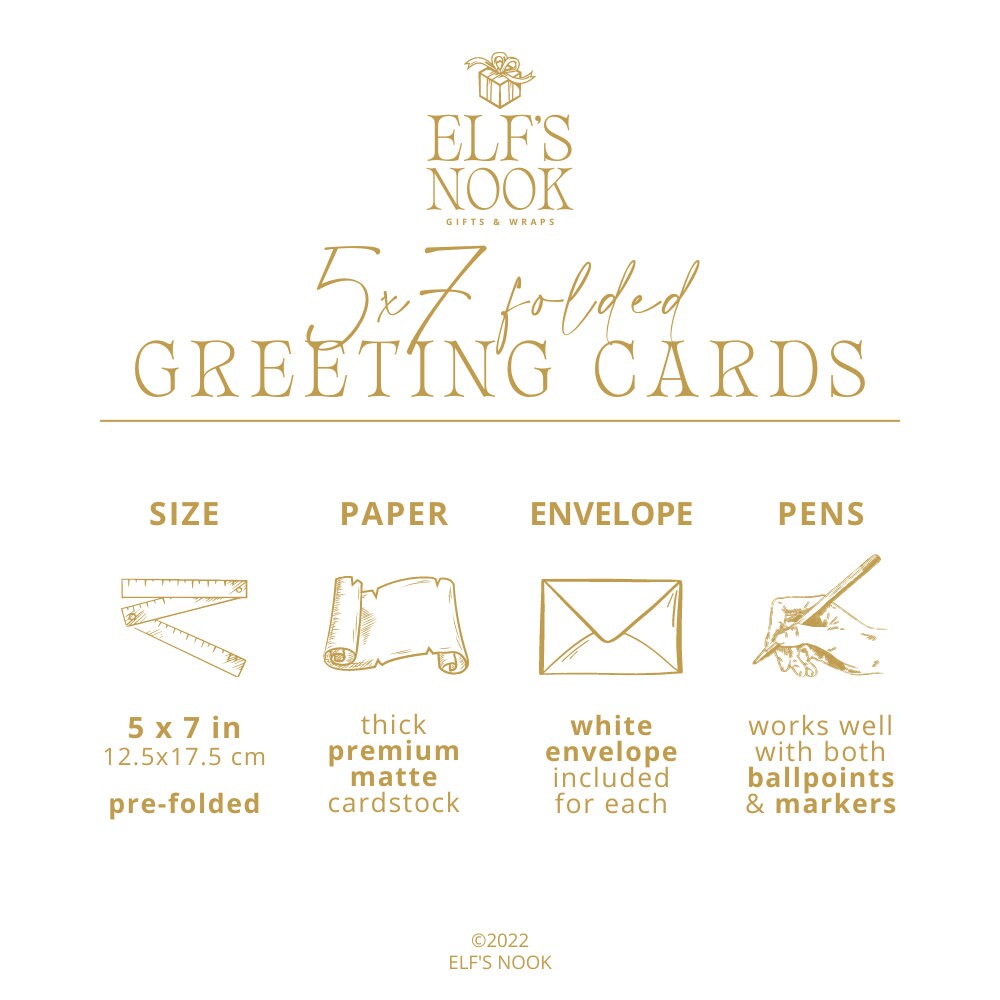 Angel Christmas Greeting Cards With Envelopes | Cozy Season Premium Vintage Holiday Card Pack | Magic Christmas Collection