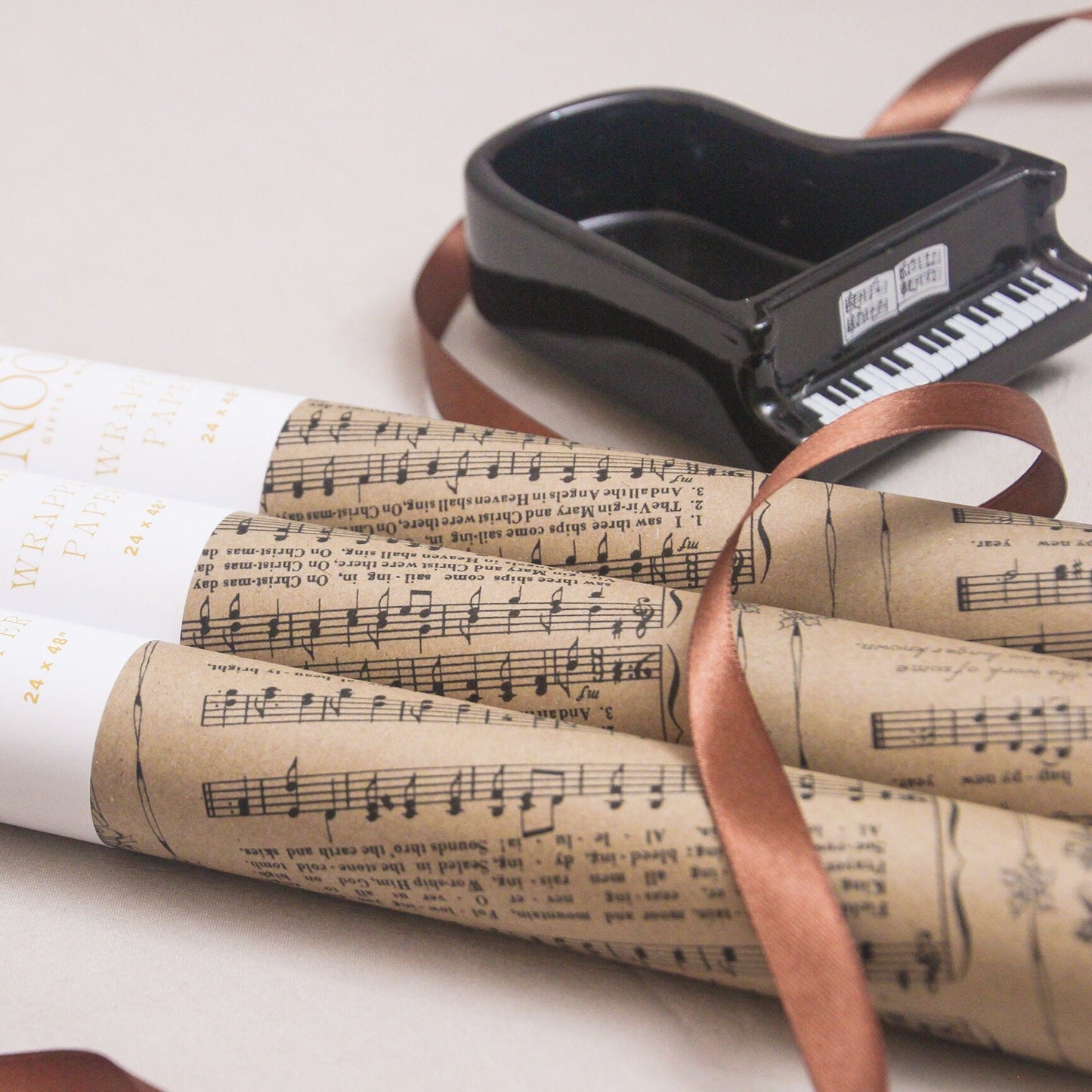 Christmas Carol Vintage Wrapping Paper Rolls | Music Sheets Eco Gift Wraps for Church Choir, Musicians, Music Teachers, Orchestra & Band