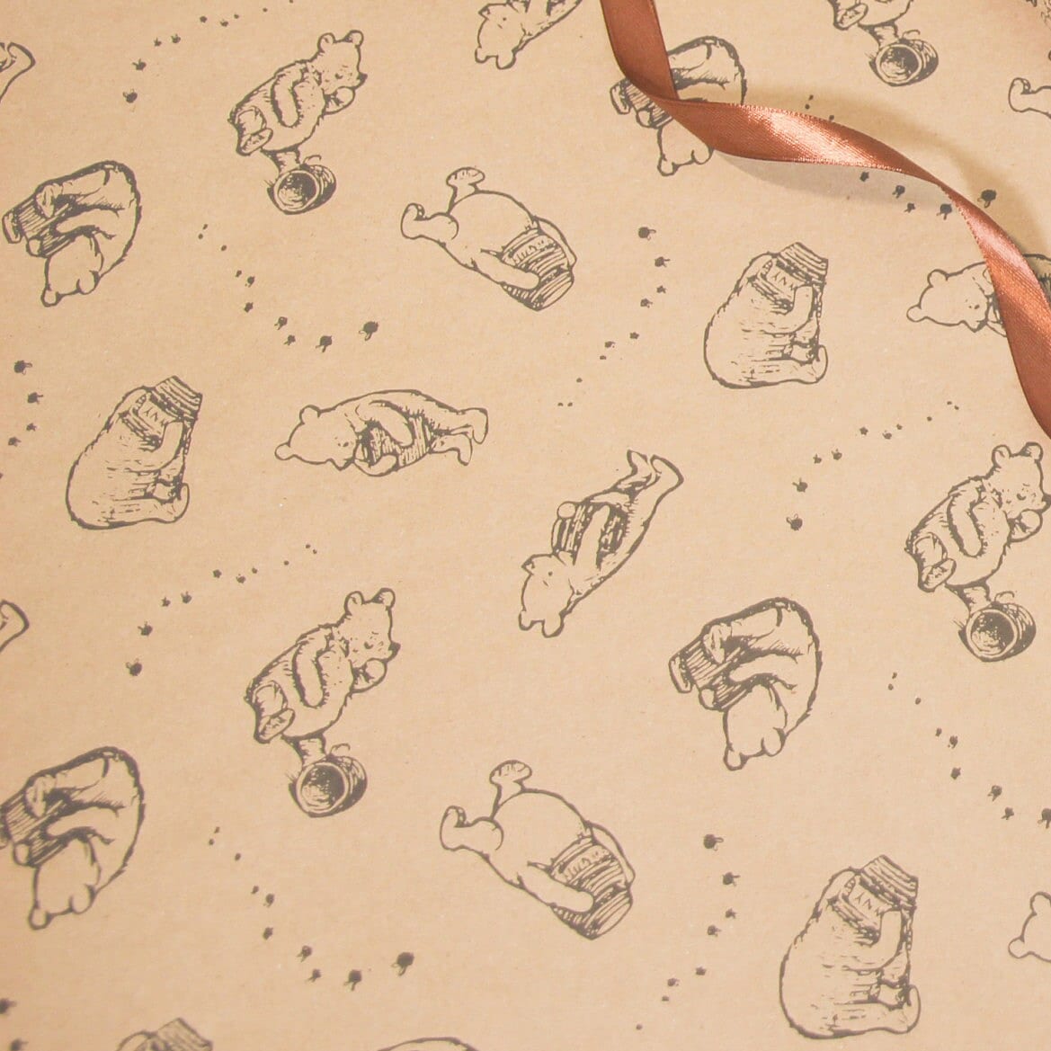 Pooh&Honey Eco Gift Wrapping Paper Rolls | Classic Winnie-the-Pooh Illustration Recycle Papers for Holiday and Kids Birthday Gift Wraps