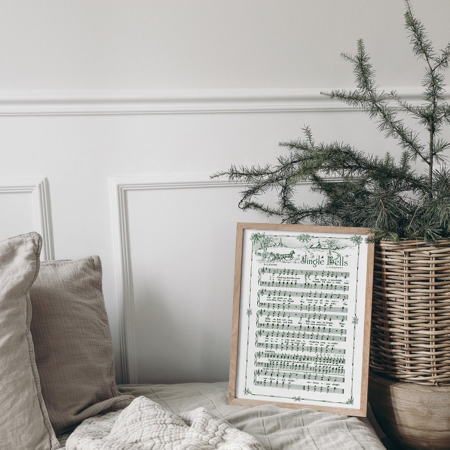 Jingle Bells Printable Vintage Sheet Music | Christmas Carol Hymn Sheet Music Collection for Song Practice, Holiday Decor - Vintage Green