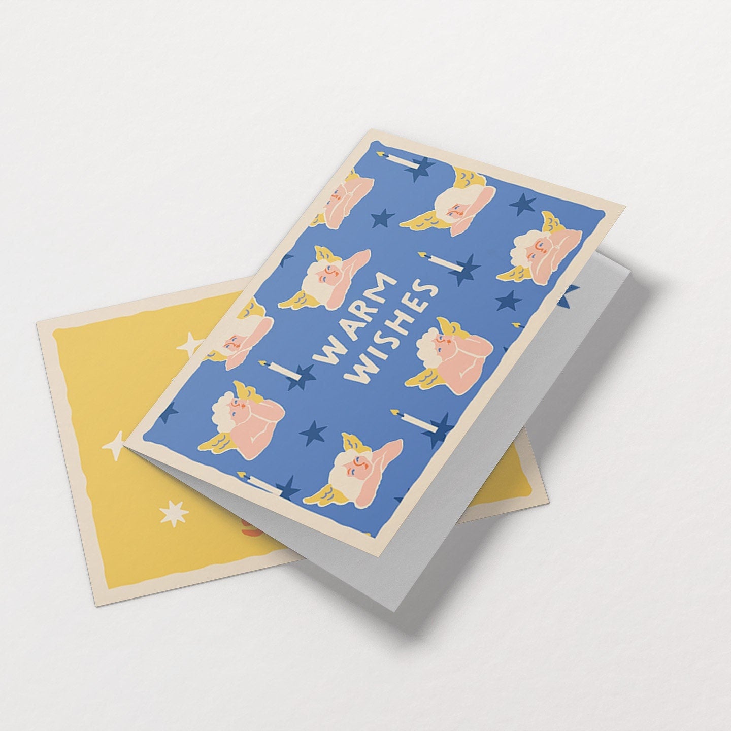 Angels Christmas Greeting Cards With Envelopes | Warm Wishes Premium Vintage Holiday Card Pack | Magic Christmas Collection