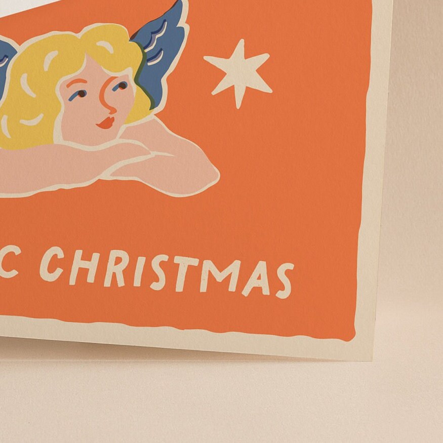 Angel Christmas Greeting Cards With Envelopes | Magic Christmas Premium Vintage Holiday Card Pack | Magic Christmas Collection