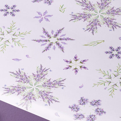 Lavender Purple Christmas Gift Wrapping Paper Rolls | Botanic Snowflake Gift Wrap Collection | Very Peri Purple Holiday Decoration