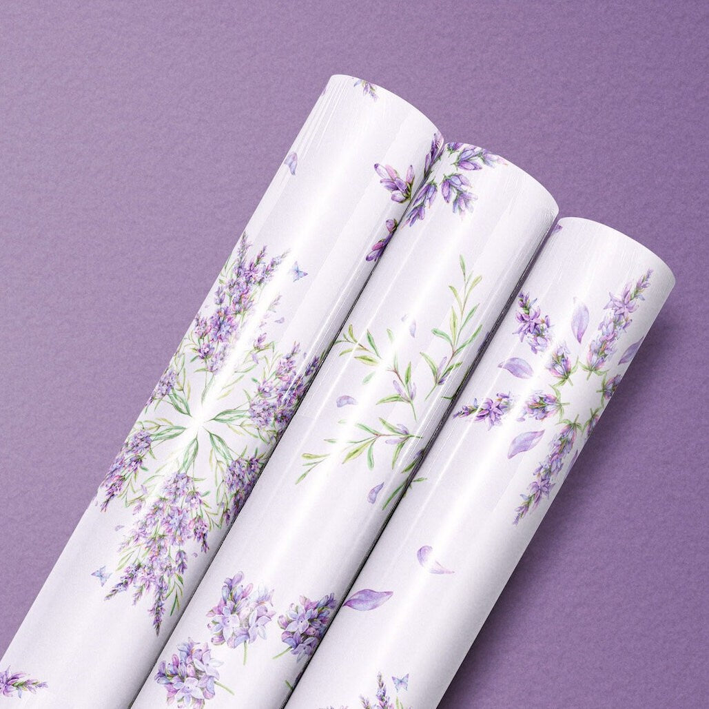 Lavender Purple Christmas Gift Wrapping Paper Rolls | Botanic Snowflake Gift Wrap Collection | Very Peri Purple Holiday Decoration