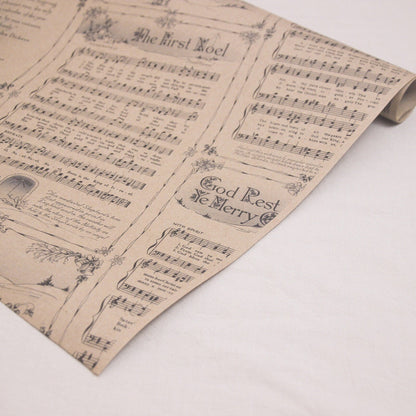 Christmas Carol Vintage Wrapping Paper Rolls | Music Sheets Eco Gift Wraps for Church Choir, Musicians, Music Teachers, Orchestra & Band