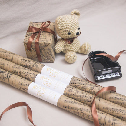 Christmas Carol Vintage Wrapping Paper Rolls | Music Sheets Eco Gift Wraps for Church Choir, Musicians, Music Teachers, Orchestra & Band