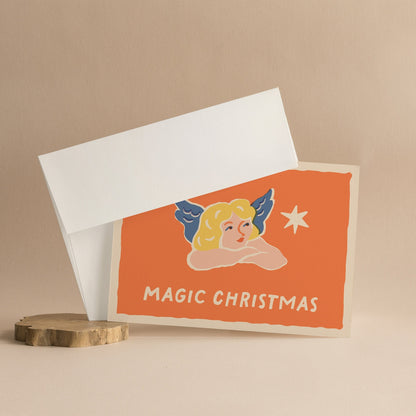 Angel Christmas Greeting Cards With Envelopes | Magic Christmas Premium Vintage Holiday Card Pack | Magic Christmas Collection