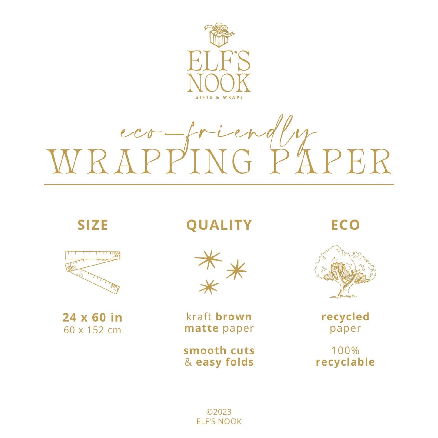 Eco Christmas Wrapping Paper with Vintage Green Ornaments | Recycled & Sustainable Gift Wrap for Classic Holiday Decorations